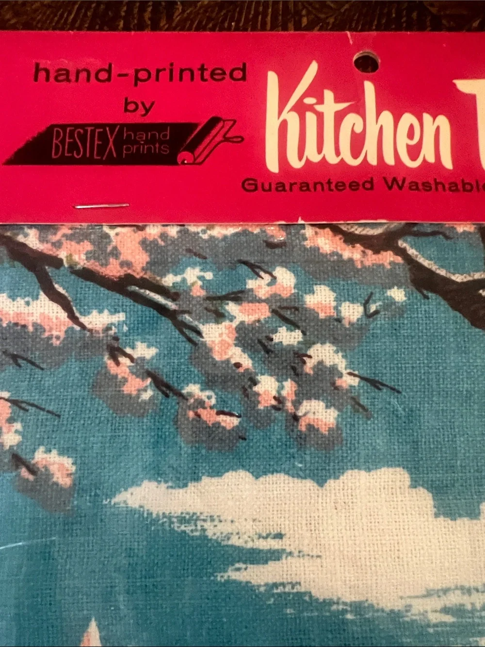 Amazing NIP 50’s Vintage-Style Washington Monument Kitchen Towel - Blue/Pink